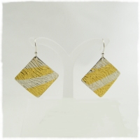 Textured gold and silver earrings